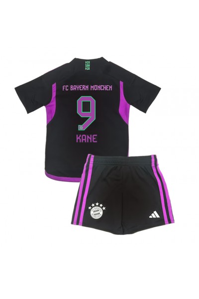 Bayern Munich Harry Kane #9 Jalkapallovaatteet Lasten Vieraspeliasu 2023-24 Lyhythihainen (+ Lyhyet housut)